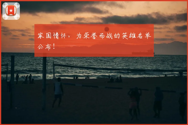 家国情怀,为荣誉而战的英雄名单公布!